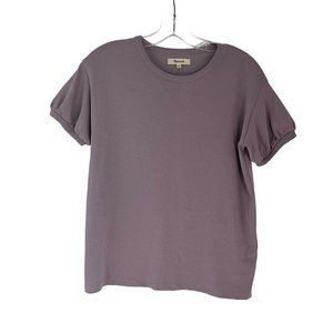 Madewell Violet Purple Short Puff Sleeve Supima Cotton Shirt XX-Small XXS